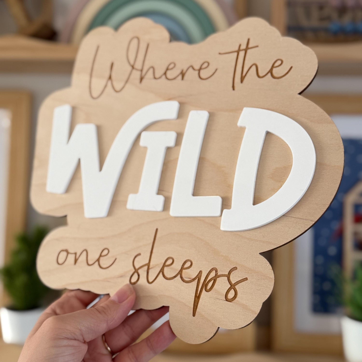 Where the wild one sleeps sign, door sign, playroom sign plaque