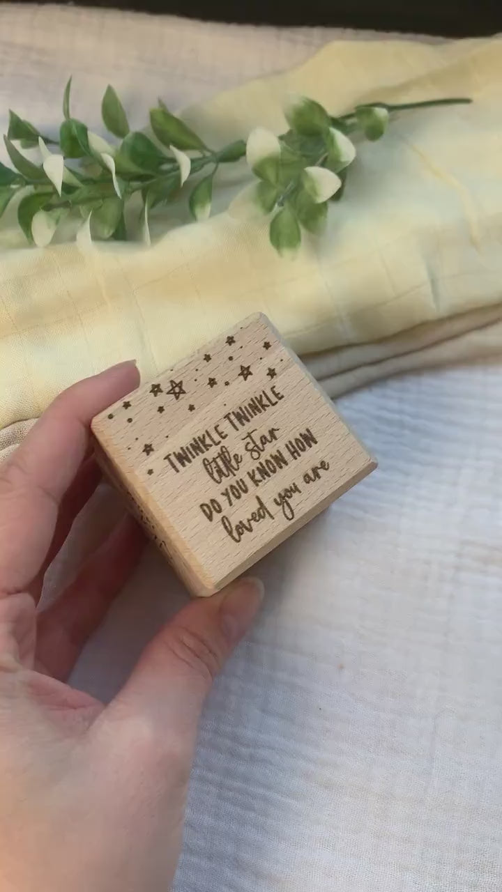 Twinkle Little Star Personalized Wooden Baby Block