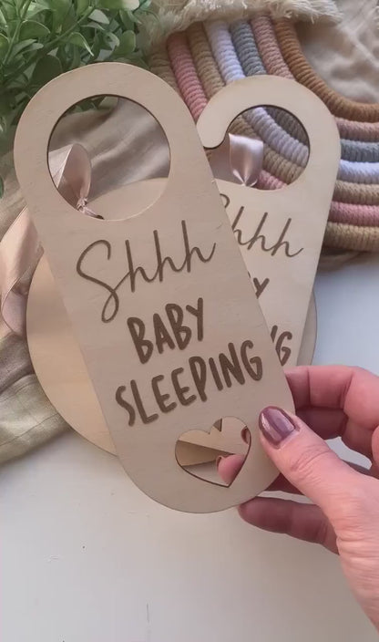 Shhhhh Baby Sleeping Door Hanger Sign