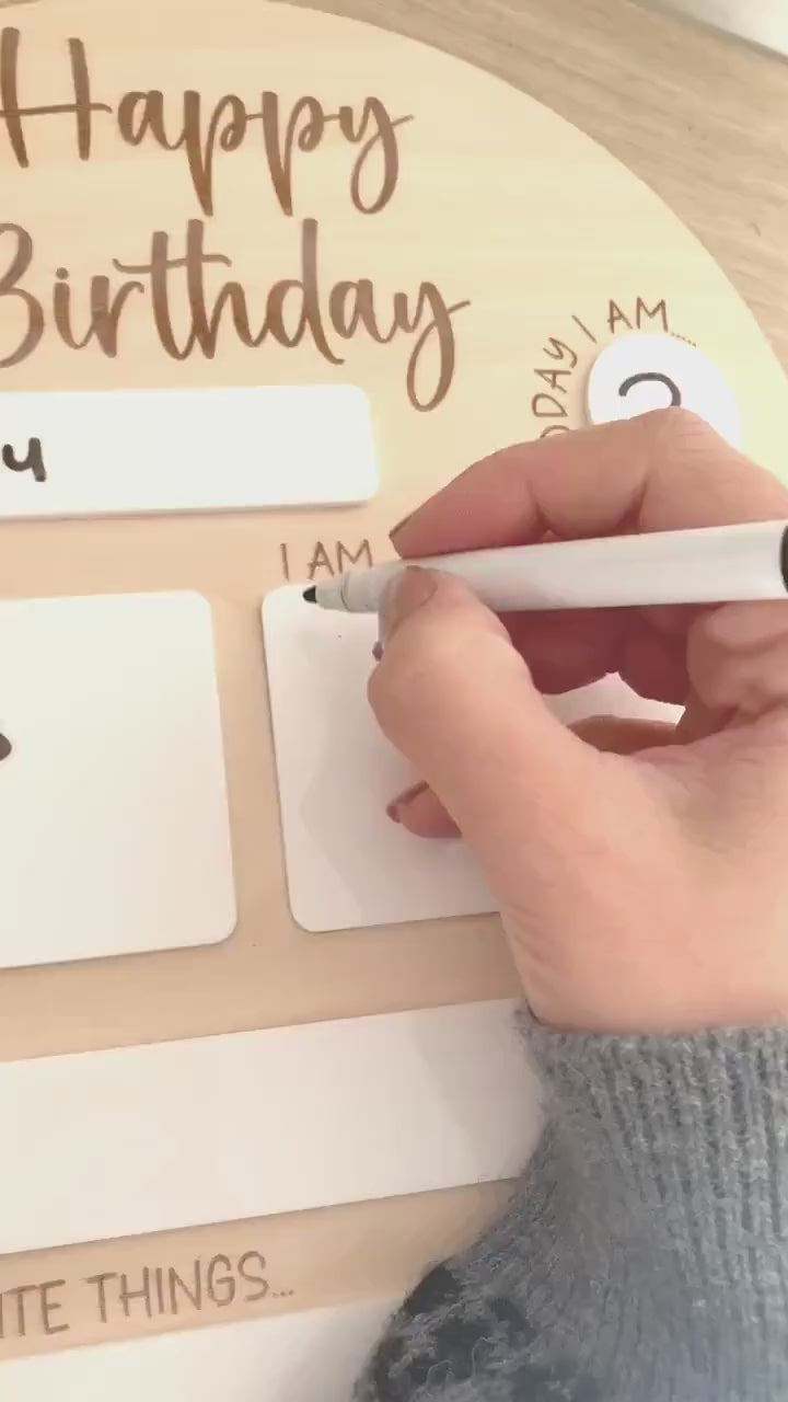 Customisable Birthday Whiteboard | Cosy Little Nest