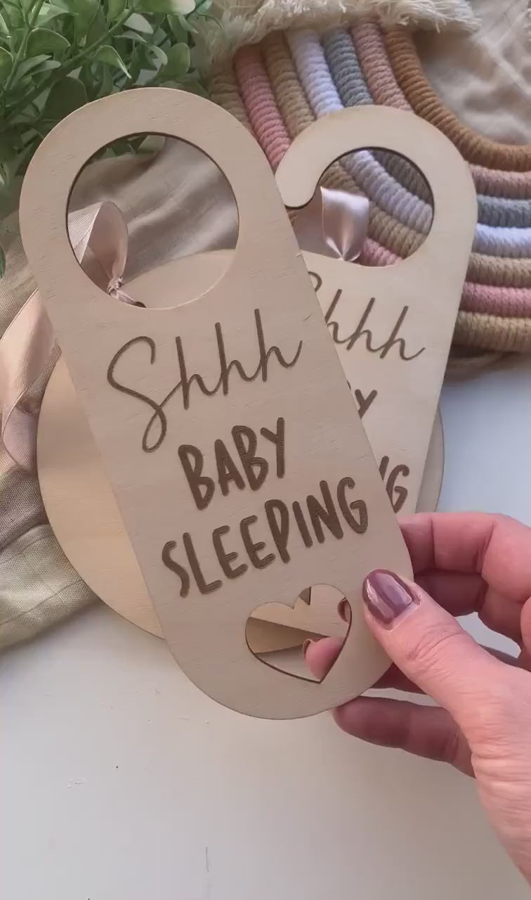 Shhhhh Baby Dreaming Door Hanger Sign | Cosy Little Nest