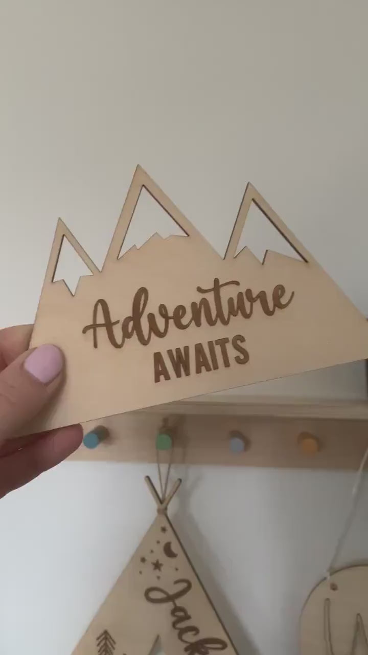 Mountain Range Adventure Awaits Wall Decor | Cosy Little Nest