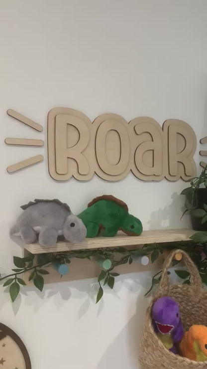 Dinosaur Layered Wooden Name Plaque | Cosy Little Nest